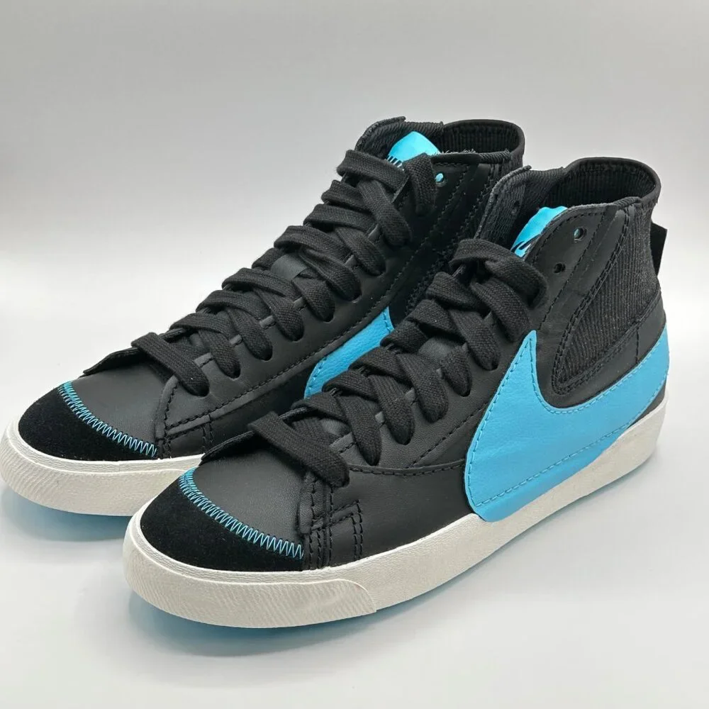 Men’s Nike Blazer Mid '77 Jumbo Black Baltic Blue FD0278-001 Size 11.5 - Picture 2 of 12